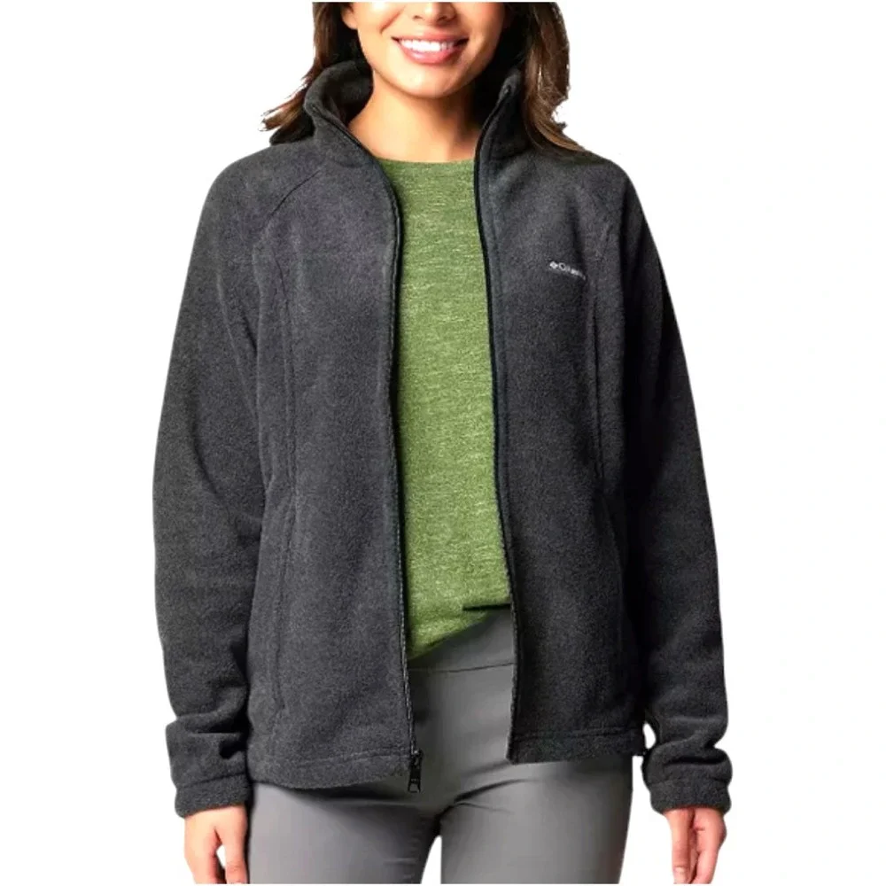 COLUMBIA Benton Springs Fleece Jacket CHARCOAL HEATHER DARK GRAY Full Zip SIZE S